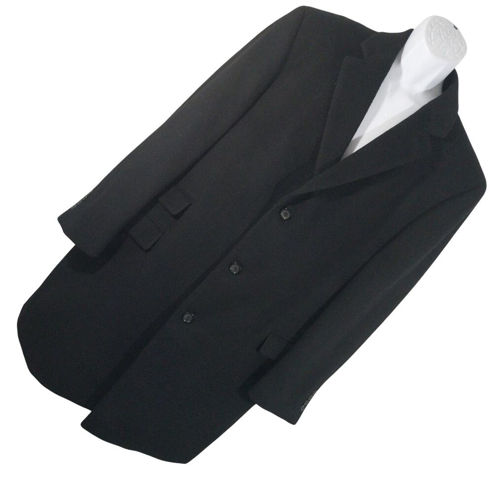 NWOT! LAUREN BY RALPH LAUREN! RICH BLACK CASHMERE, WOOL CLASSIC OVERCOAT! SZ 46R